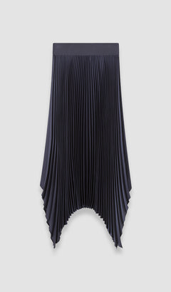 Blue Ade Knit Weave Plissé Skirt - Joseph