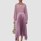 Purple Ade Knit Weave Plissé Skirt - Joseph
