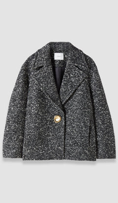Black Agar Donegal Tweed Wool Coat - Joseph