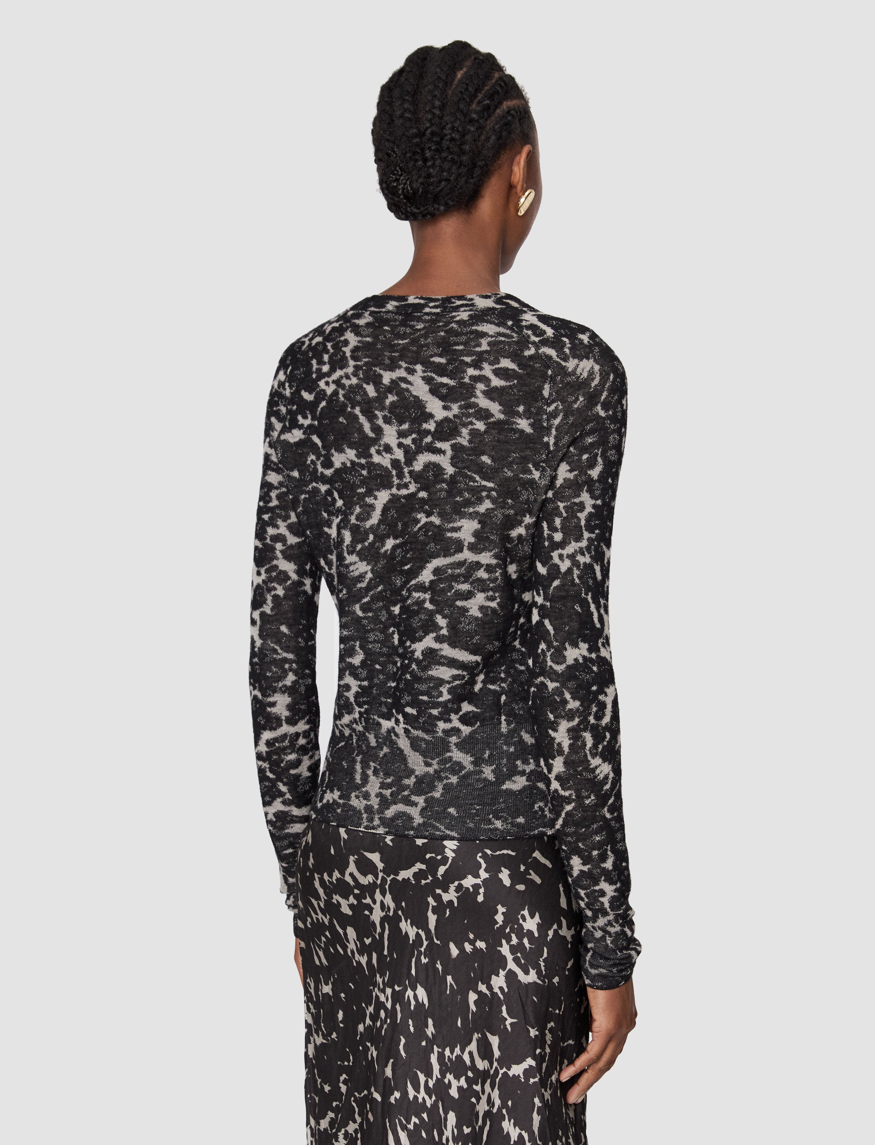 Aisha Cashair Jacquard Cardigan in Multicolour | JOSEPH US