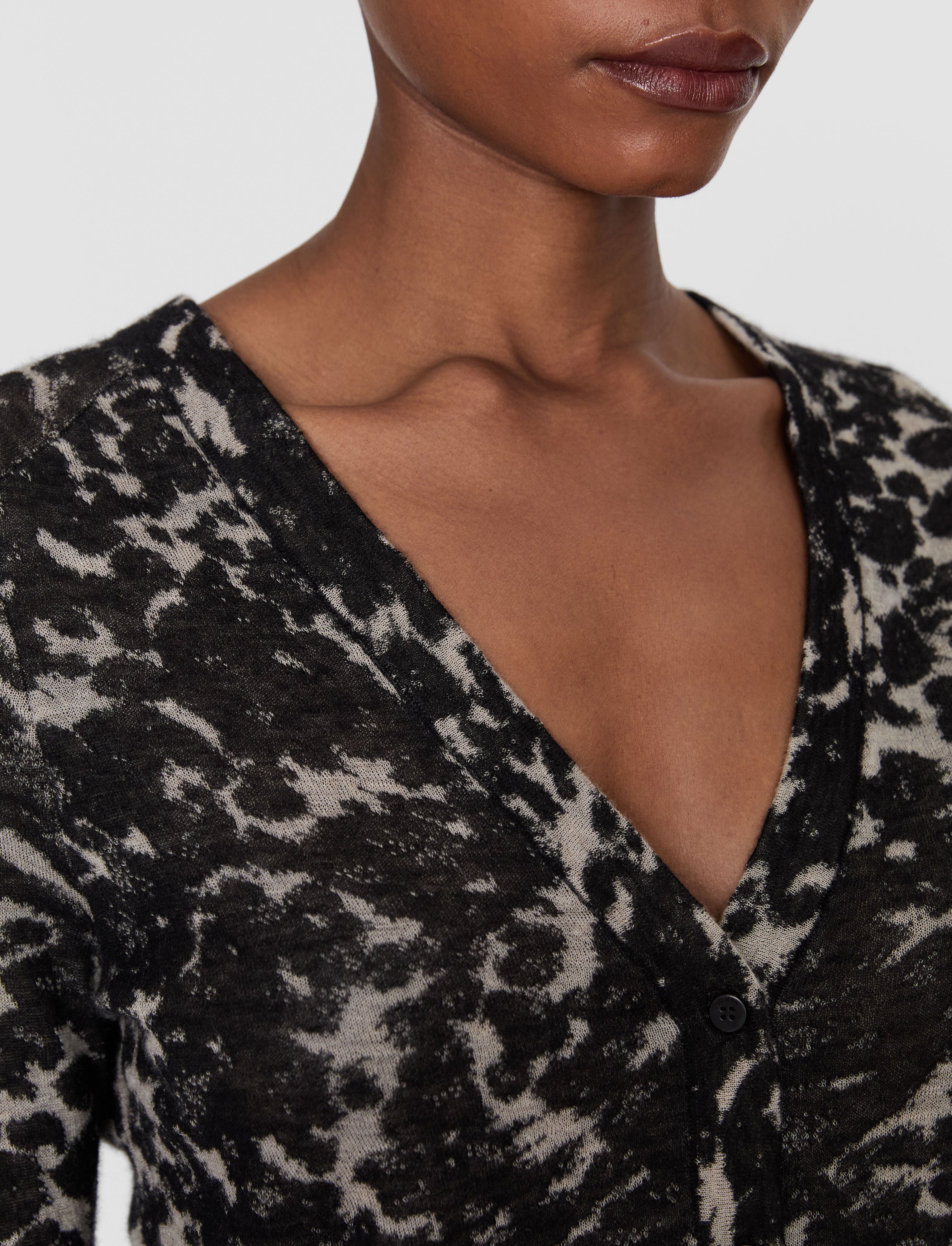 Aisha Cashair Jacquard Cardigan in Multicolour | JOSEPH US