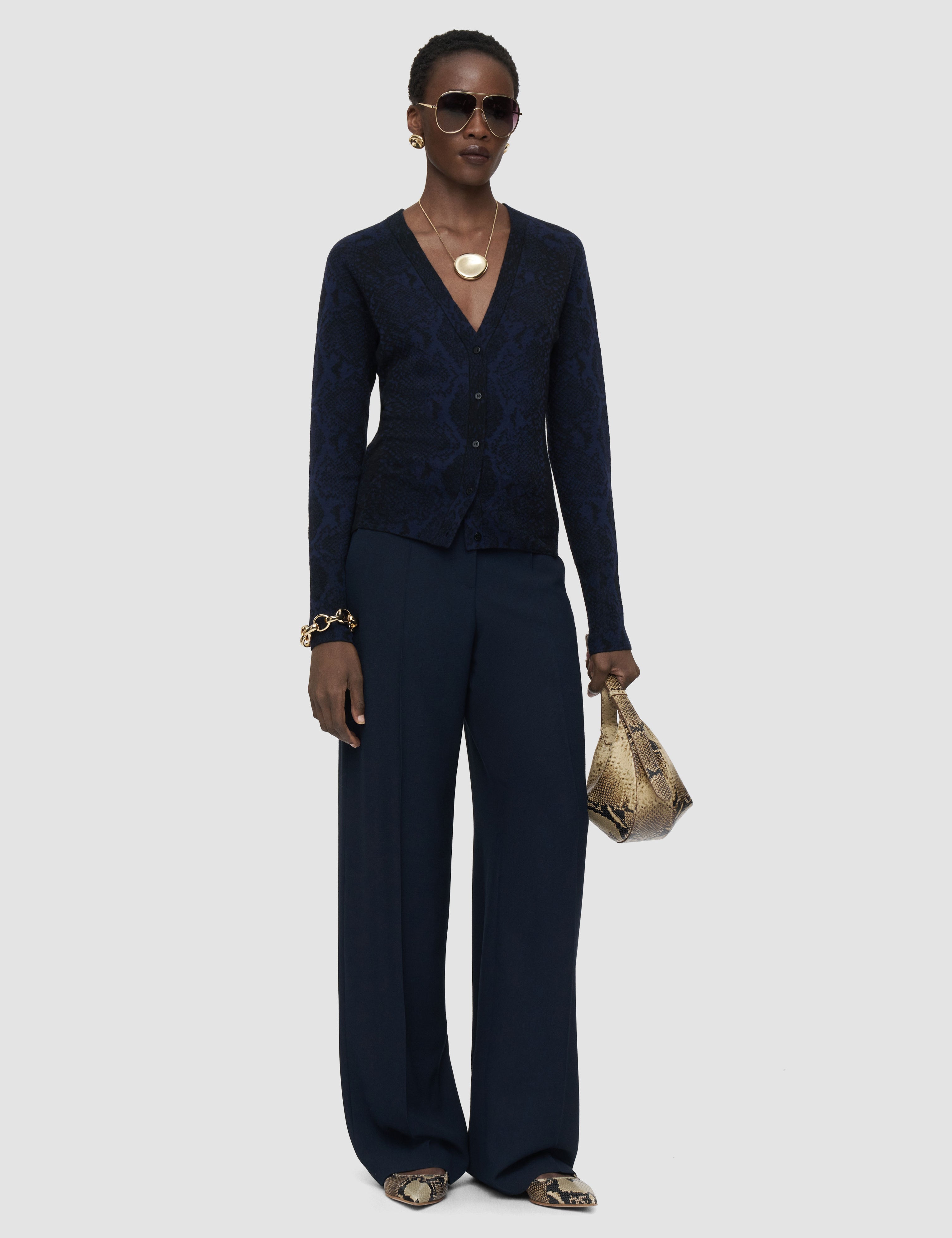 Blue Aisha Cashair Snake Knitwear - Joseph