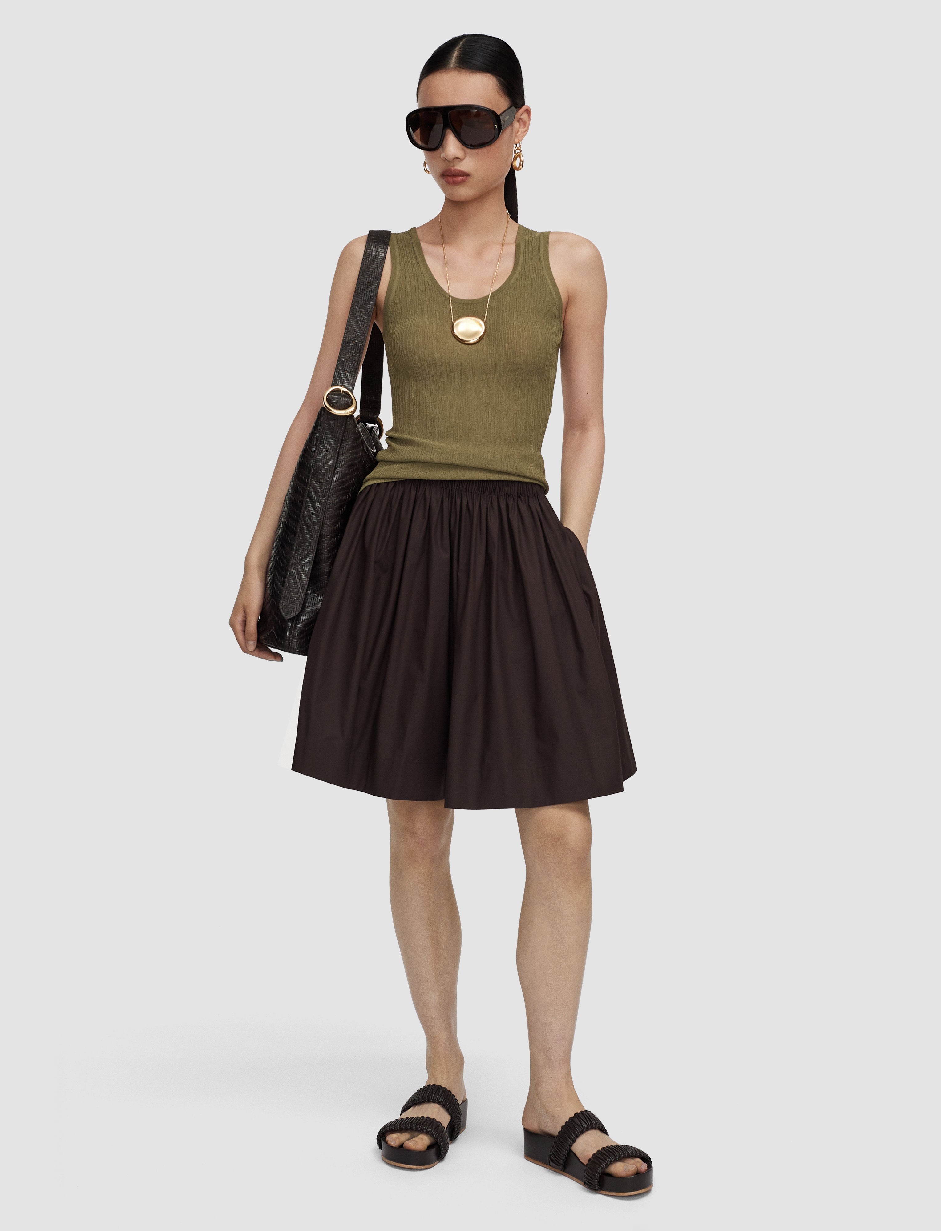 brown-aissa-cotton-poplin-shorts-JOSEPH