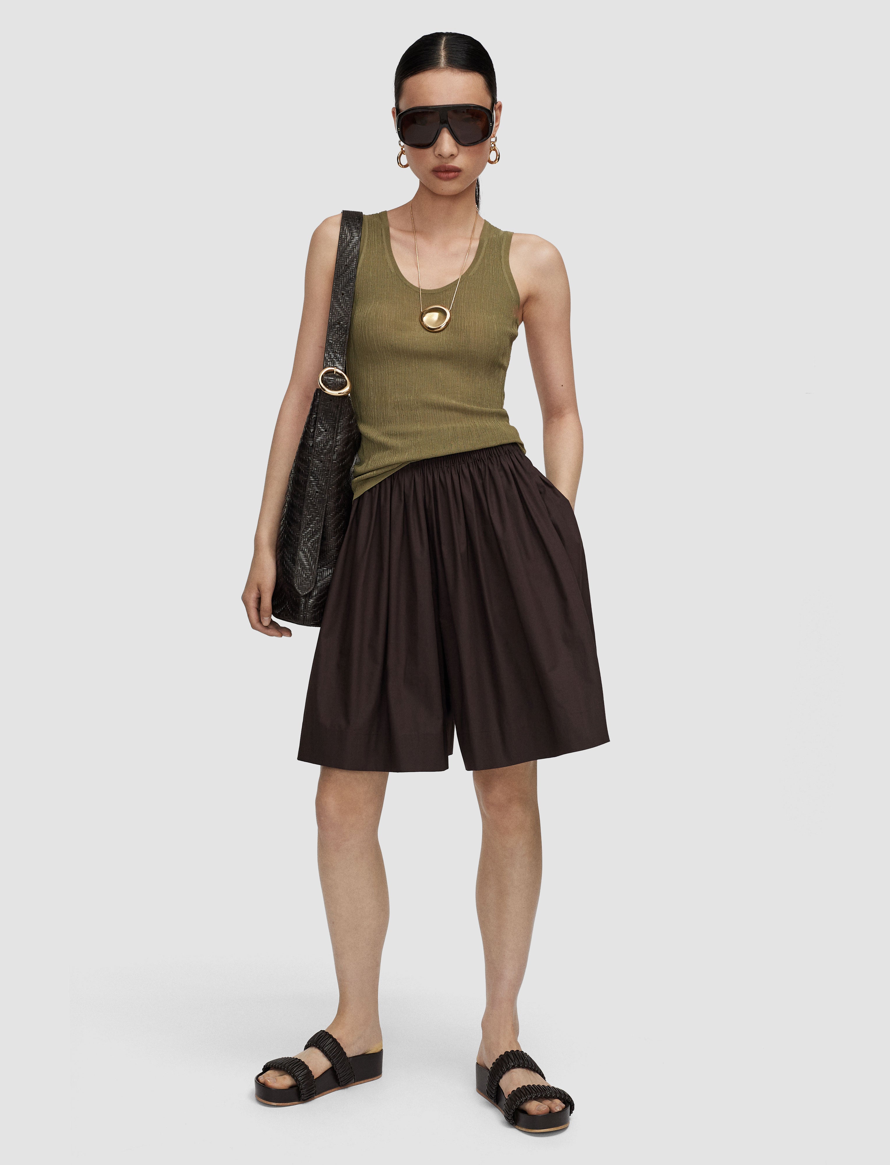 brown-aissa-cotton-poplin-shorts-JOSEPH