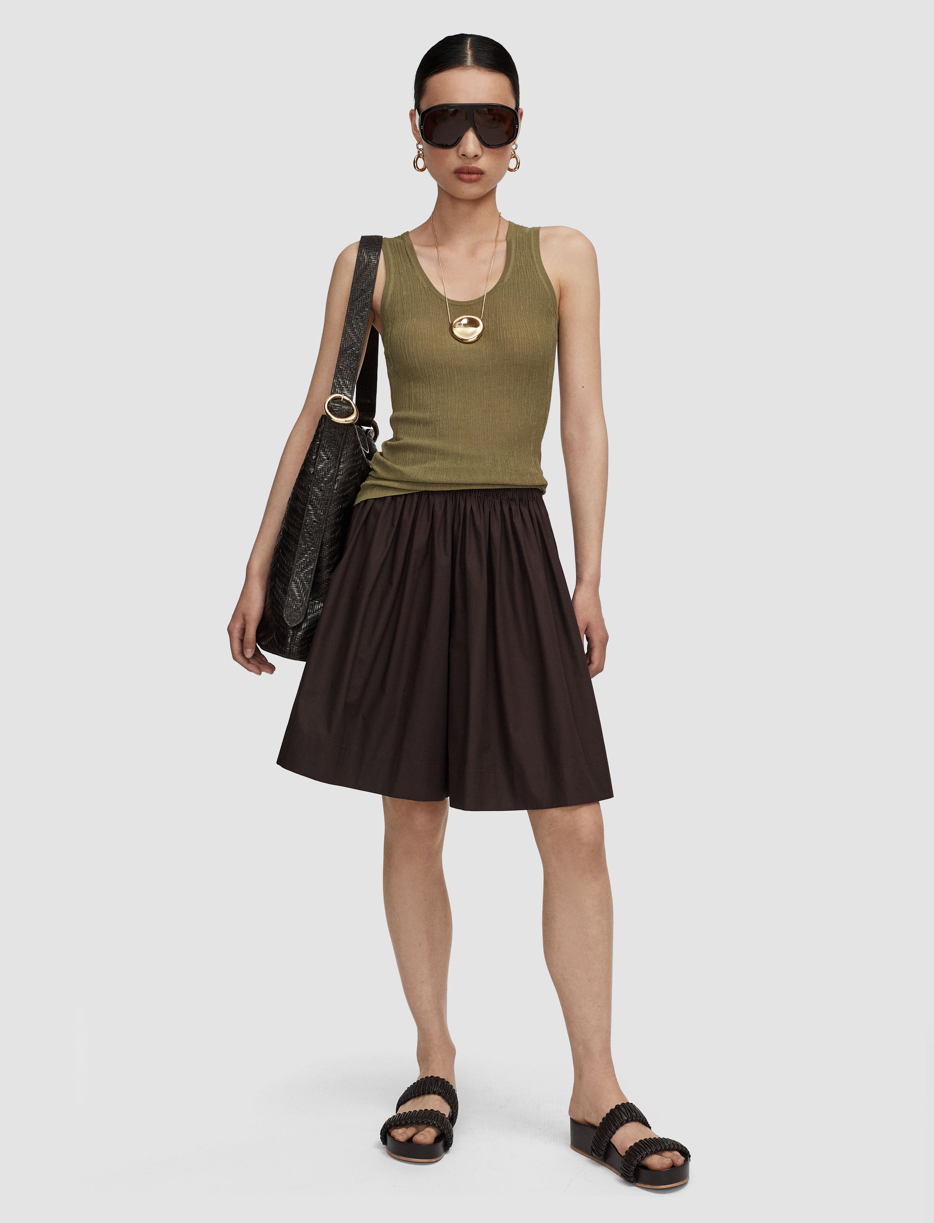 brown-aissa-cotton-poplin-shorts-JOSEPH