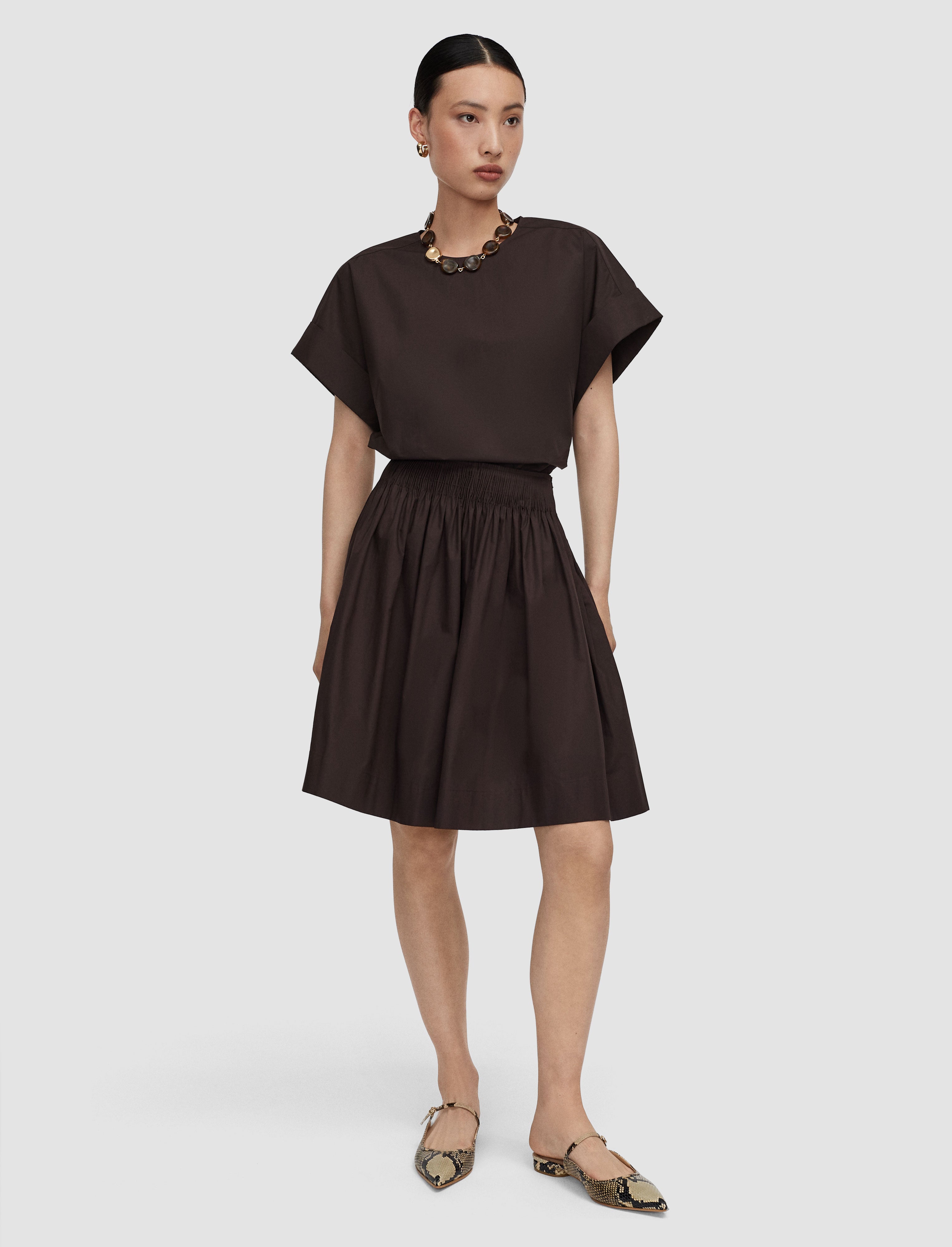 brown-aissa-cotton-poplin-shorts-JOSEPH