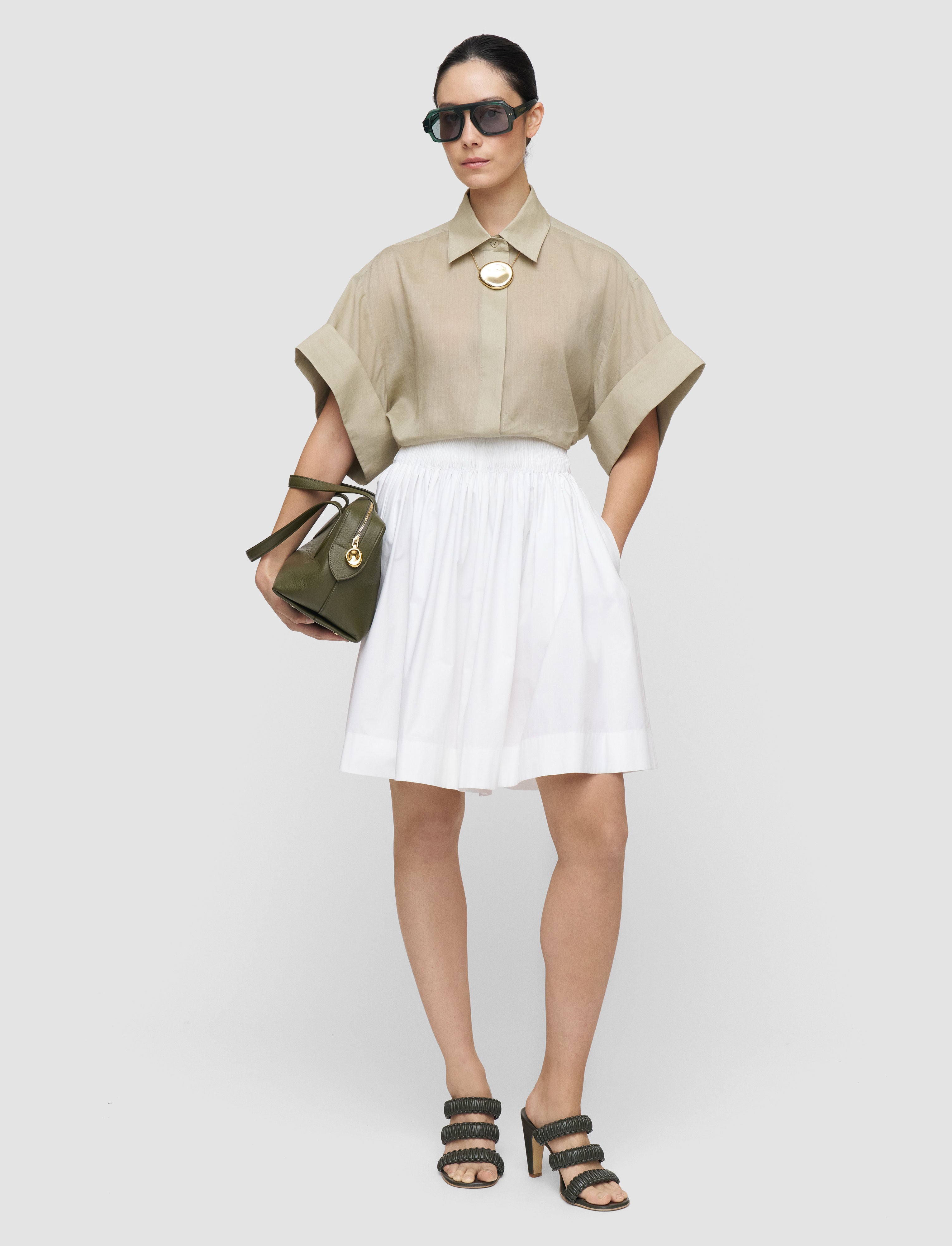 Aissa Cotton Poplin ショートパンツ - 白 | JOSEPH JP