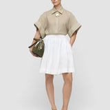 White Aissa Cotton Poplin Shorts - Joseph