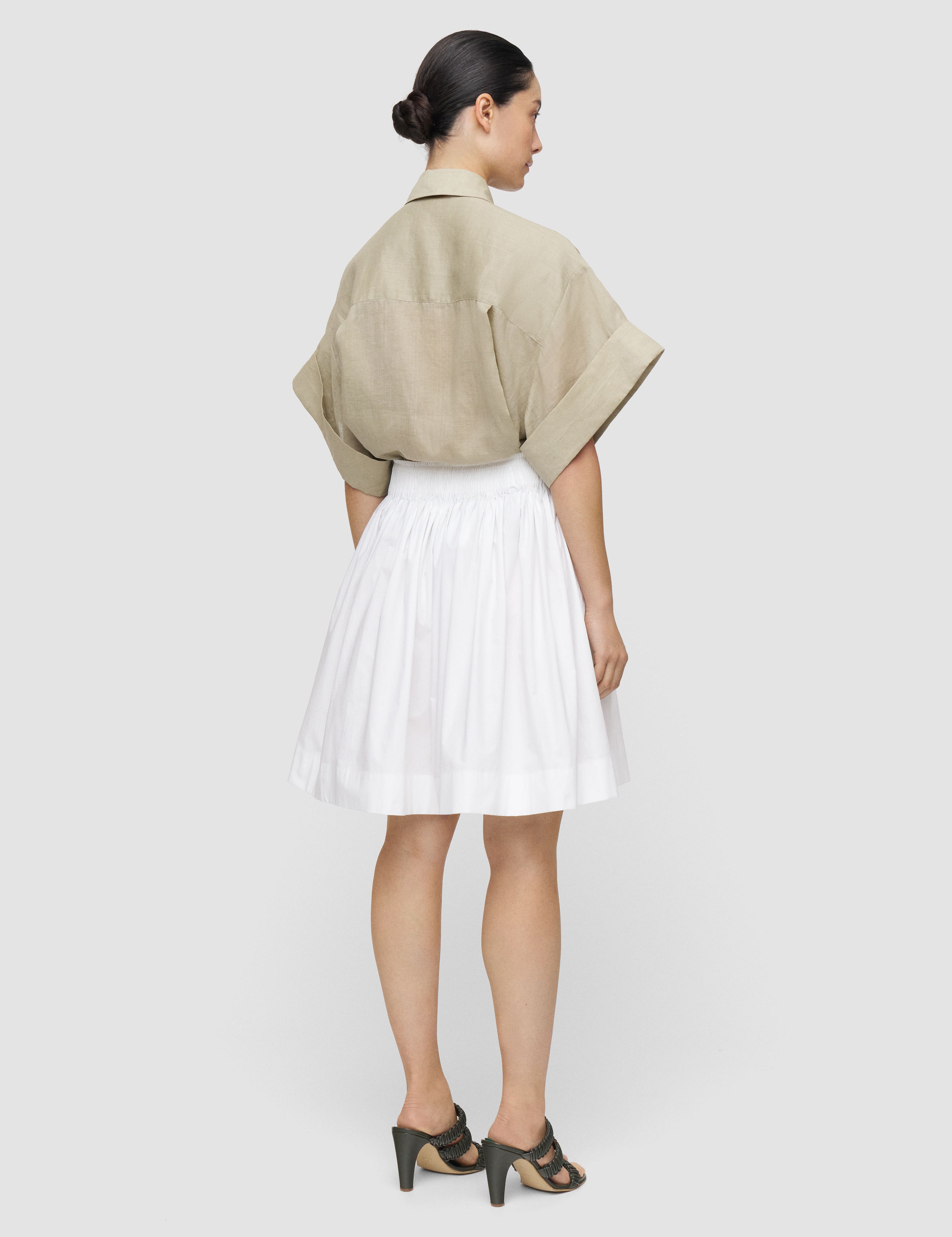 White Aissa Cotton Poplin Shorts - Joseph