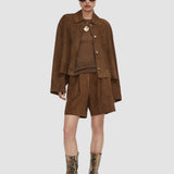 Brown Aitna Light Suede Jacket - Joseph