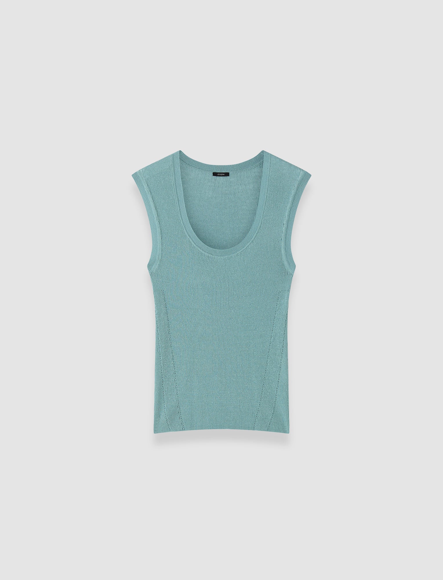 Alaou Linen Blend Knit Vest Top in Blue | JOSEPH US