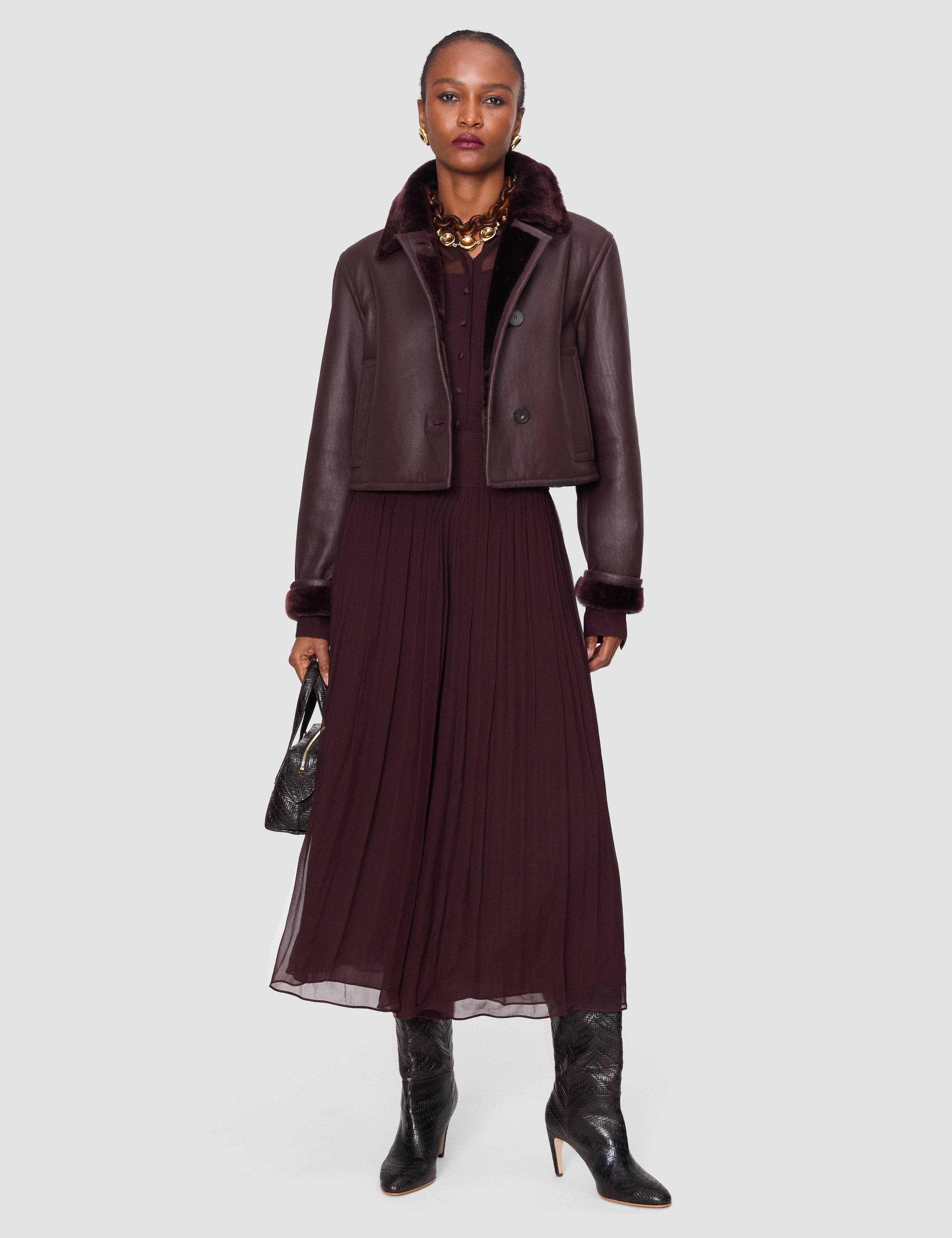 Purple Ale Silk Chiffon Trousers - Joseph