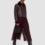 Purple Ale Silk Chiffon Trousers - Joseph