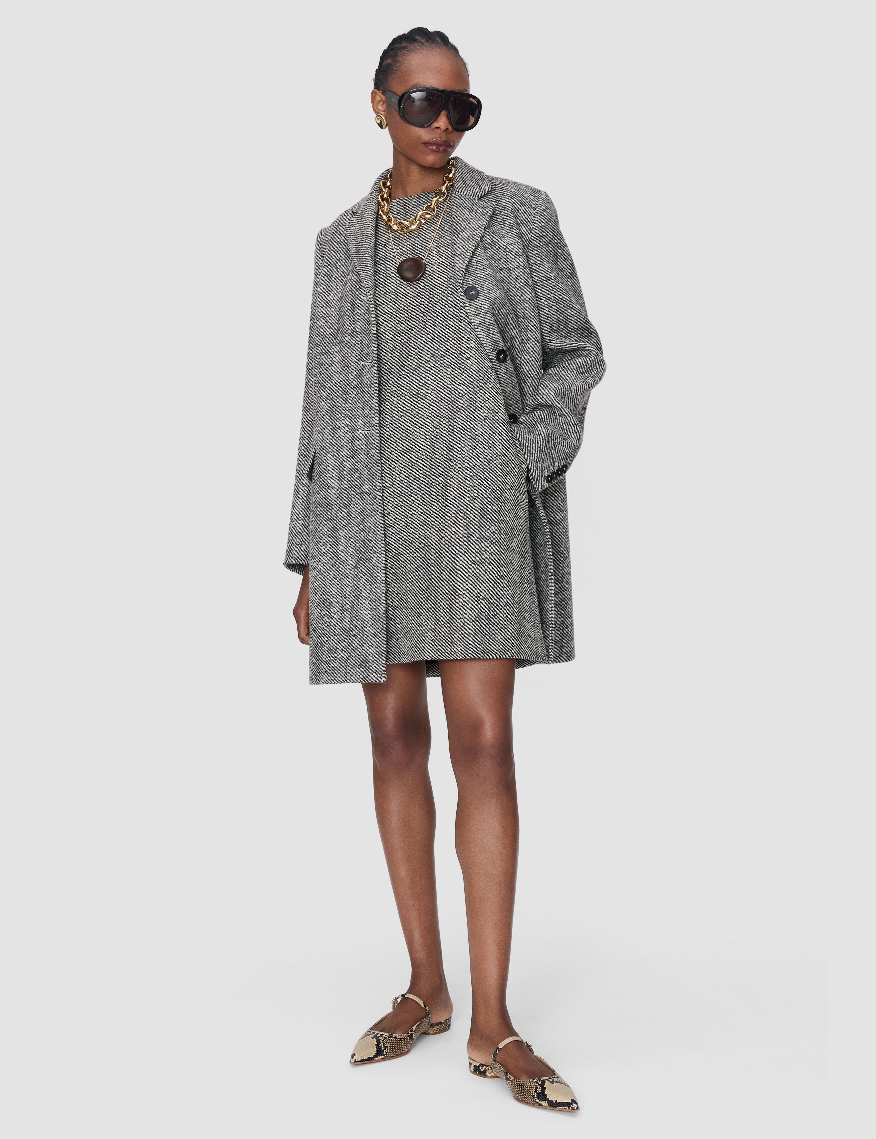 Grey Alessio Wool Twill Coat - Joseph