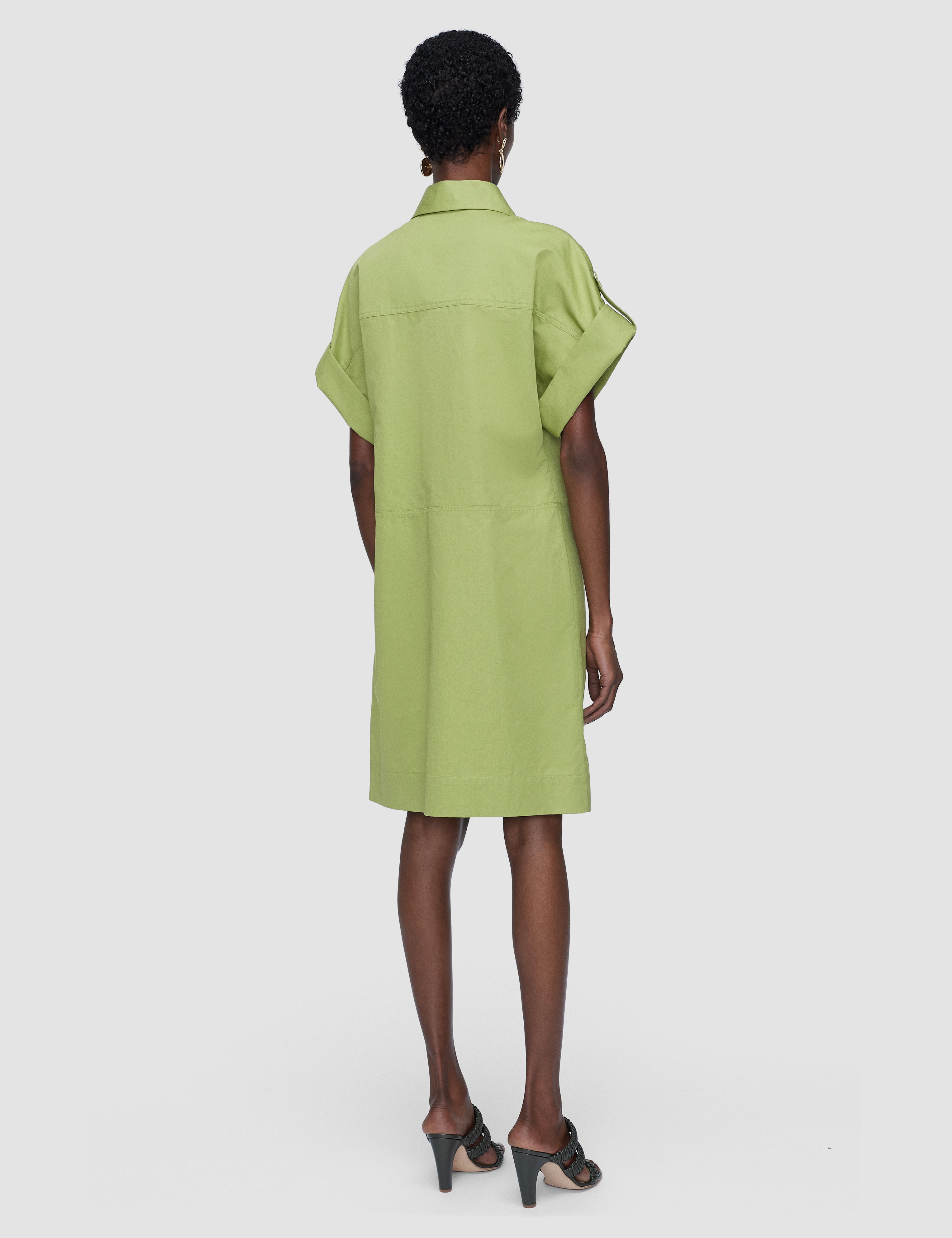 Green Ali Fluid Cotton Linen Dress - Joseph