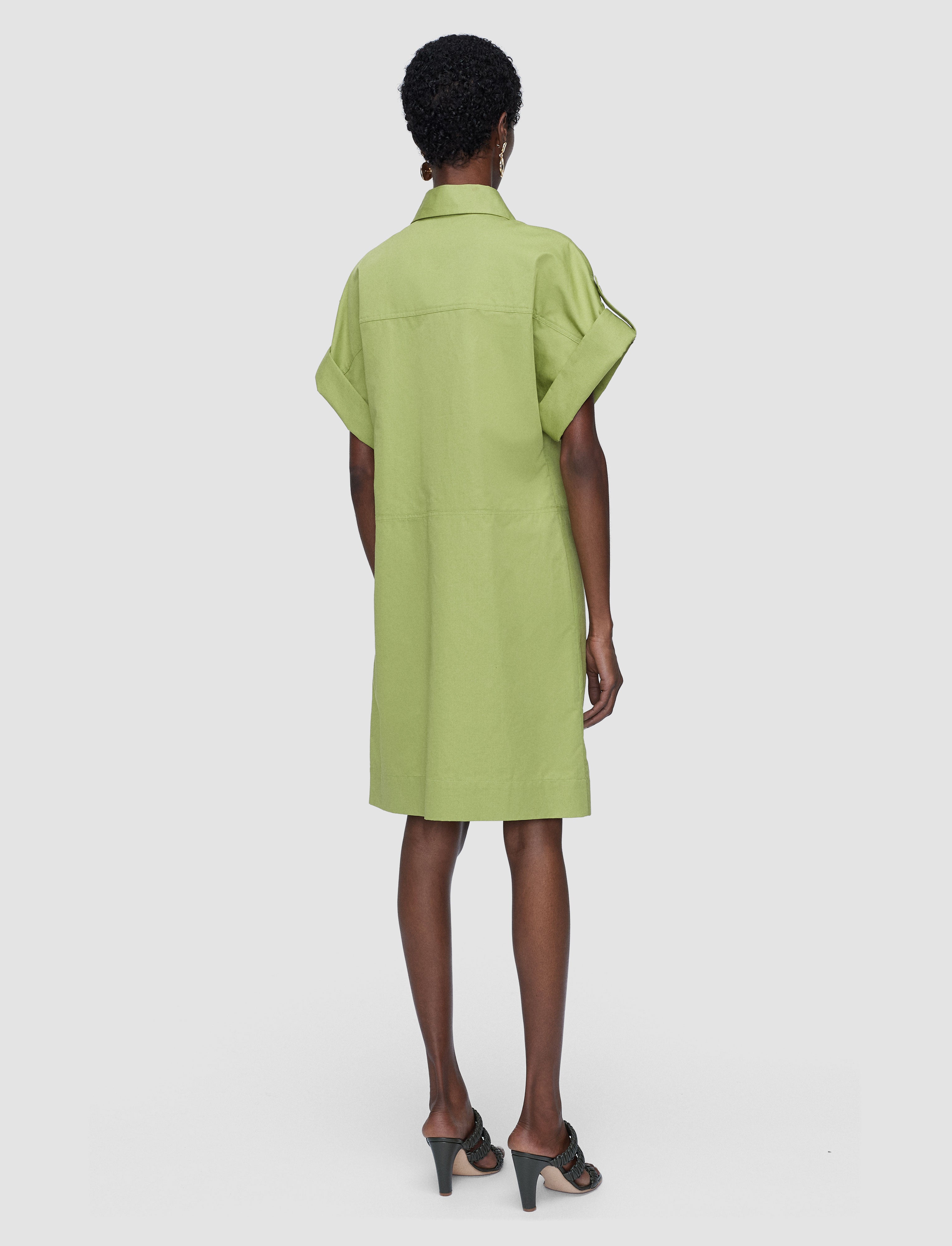 Ali Cotton Linen Dress in Green | JOSEPH AT Ali Cotton Linen Dress in Green | JOSEPH AT