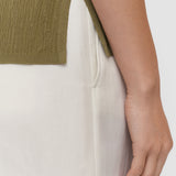 Green Aliane Crinkle Viscose Polo Top - Joseph