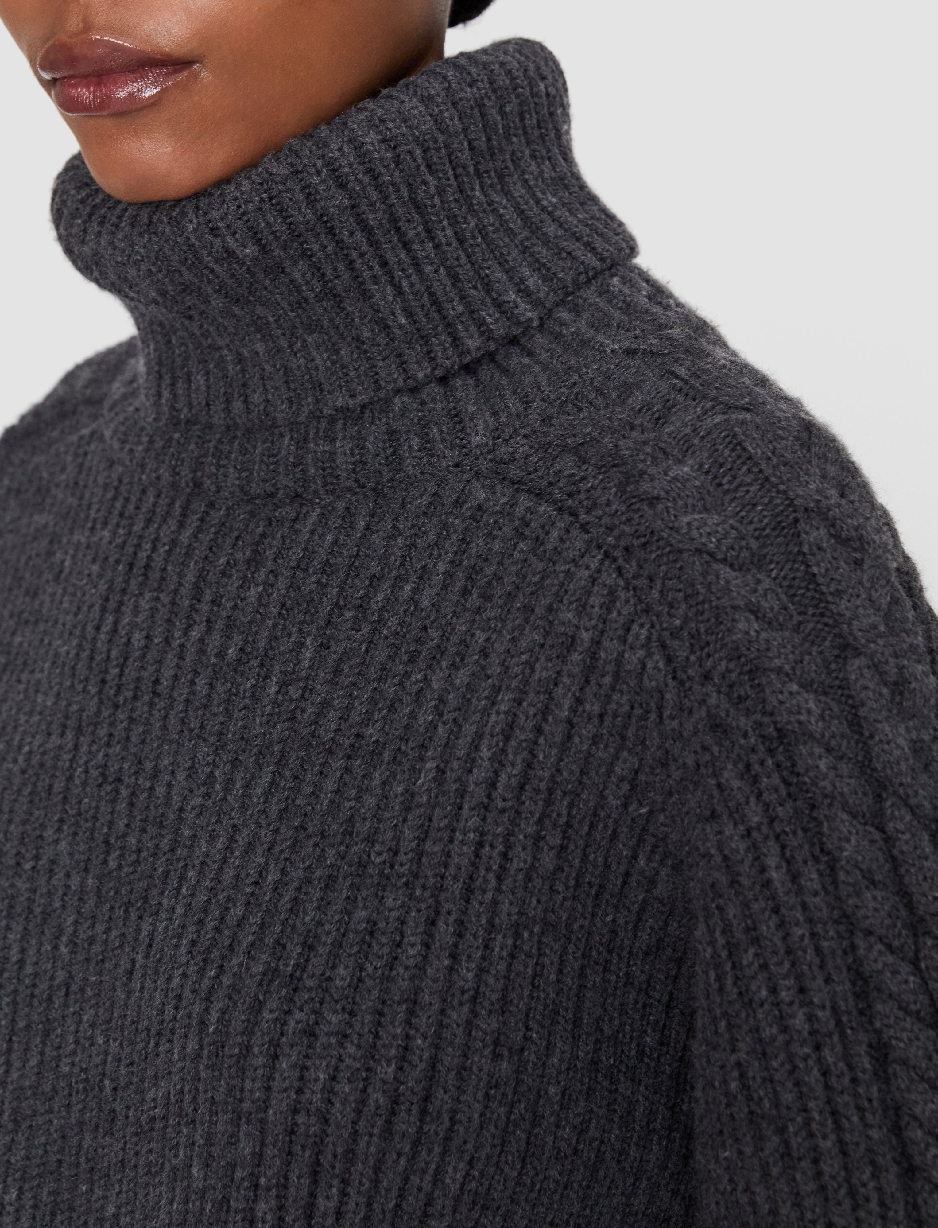 Alodina Merino Wool Knit Jumper in Grey | JOSEPH US