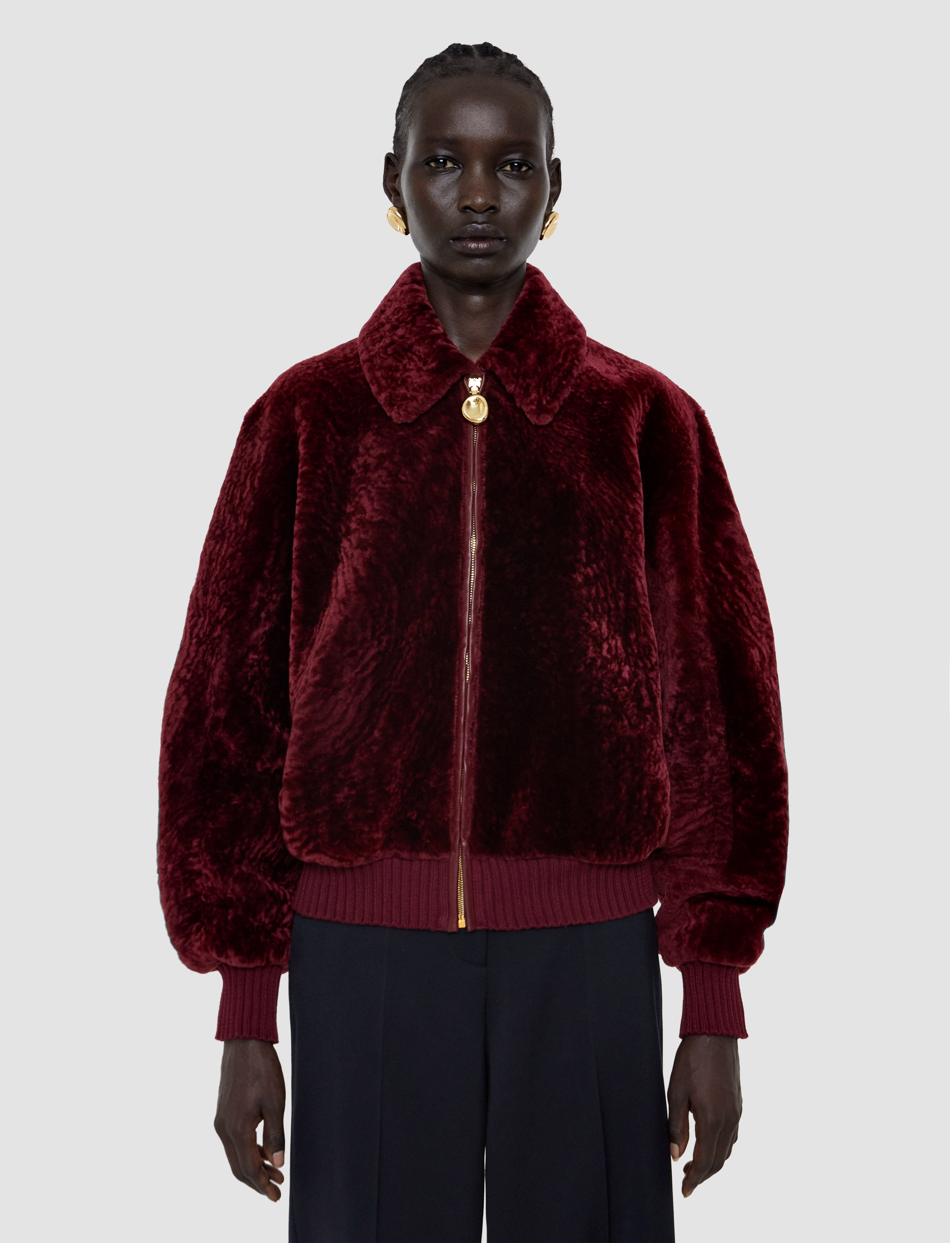 赤-alpes-short-hair-shearling-ジャケット-JOSEPH