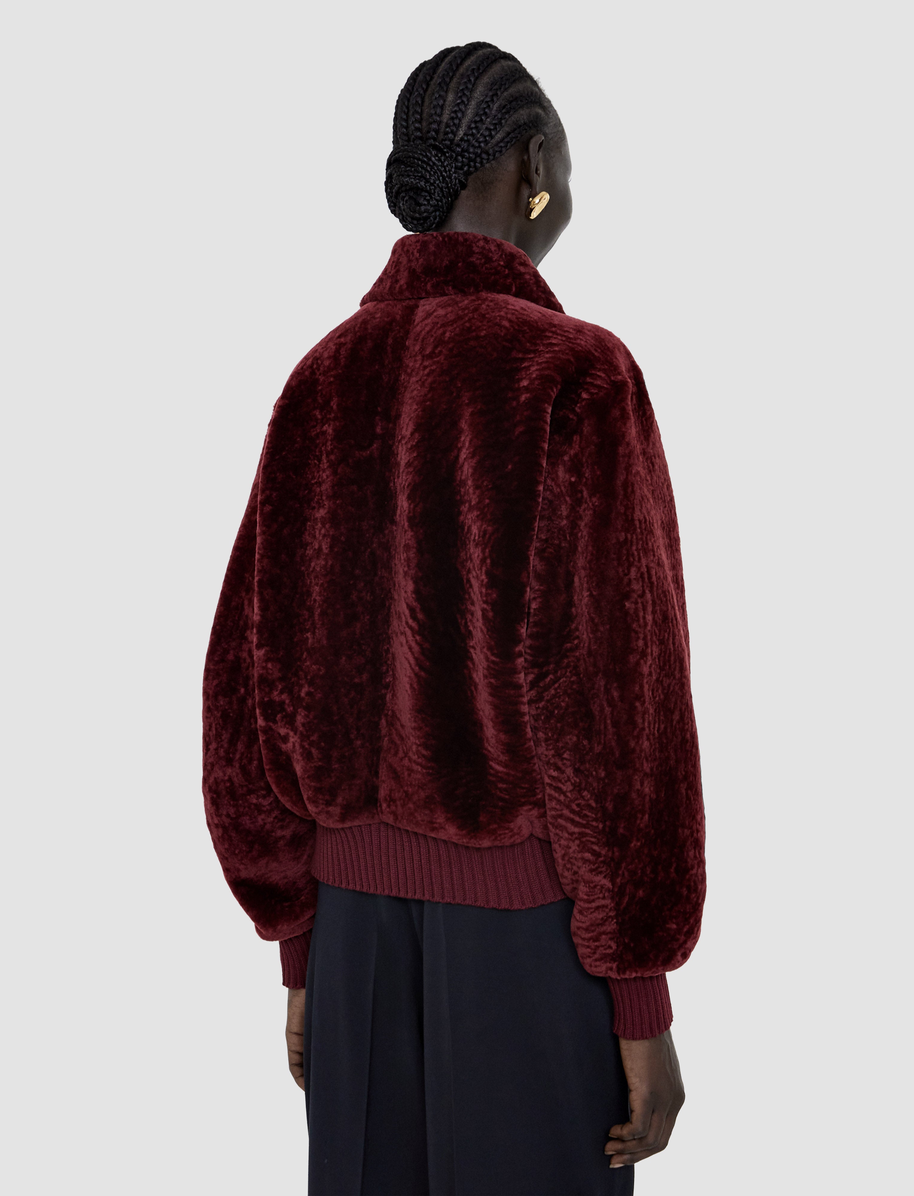赤-alpes-short-hair-shearling-ジャケット-JOSEPH