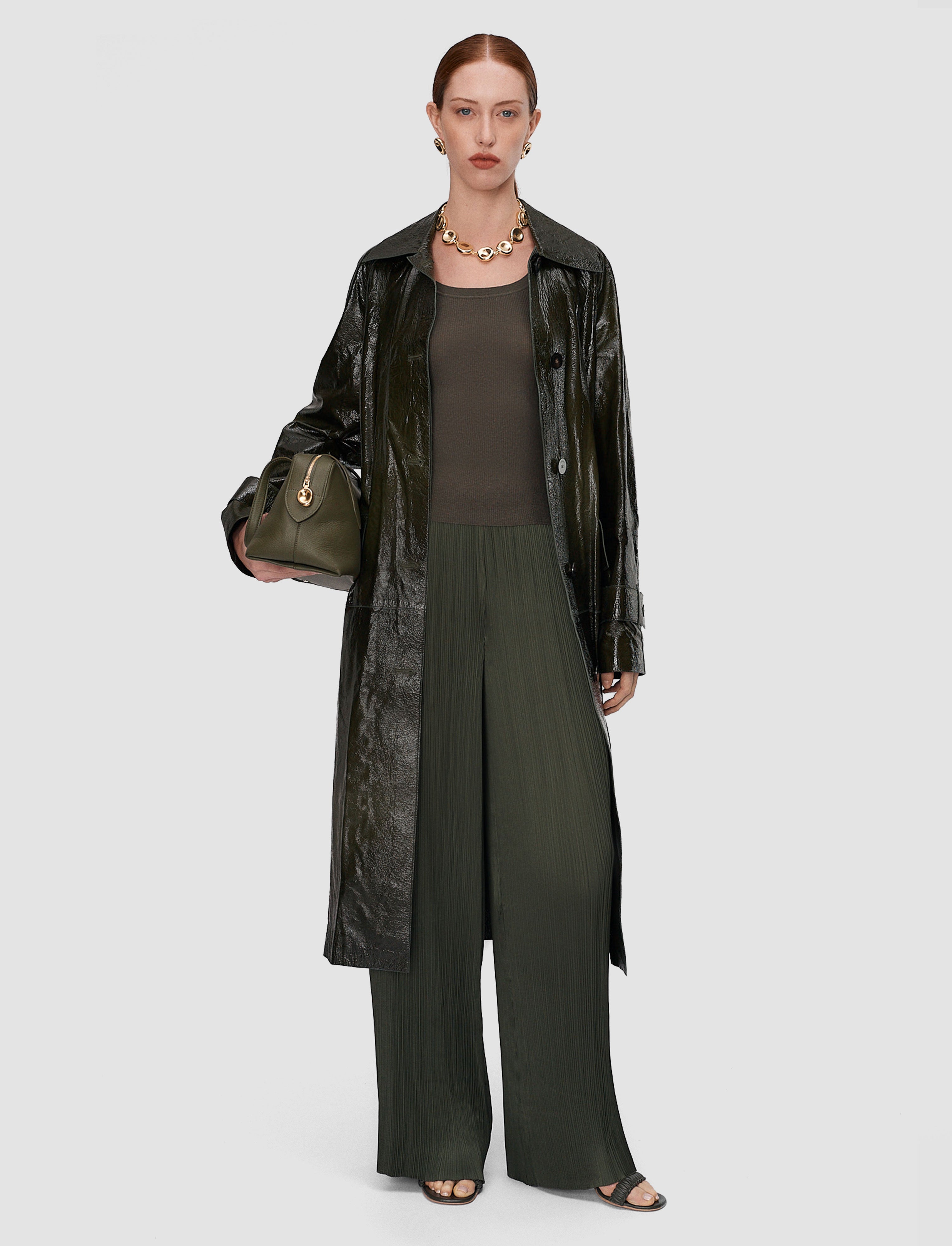 green-amber-pleated-satin-trousers-JOSEPH