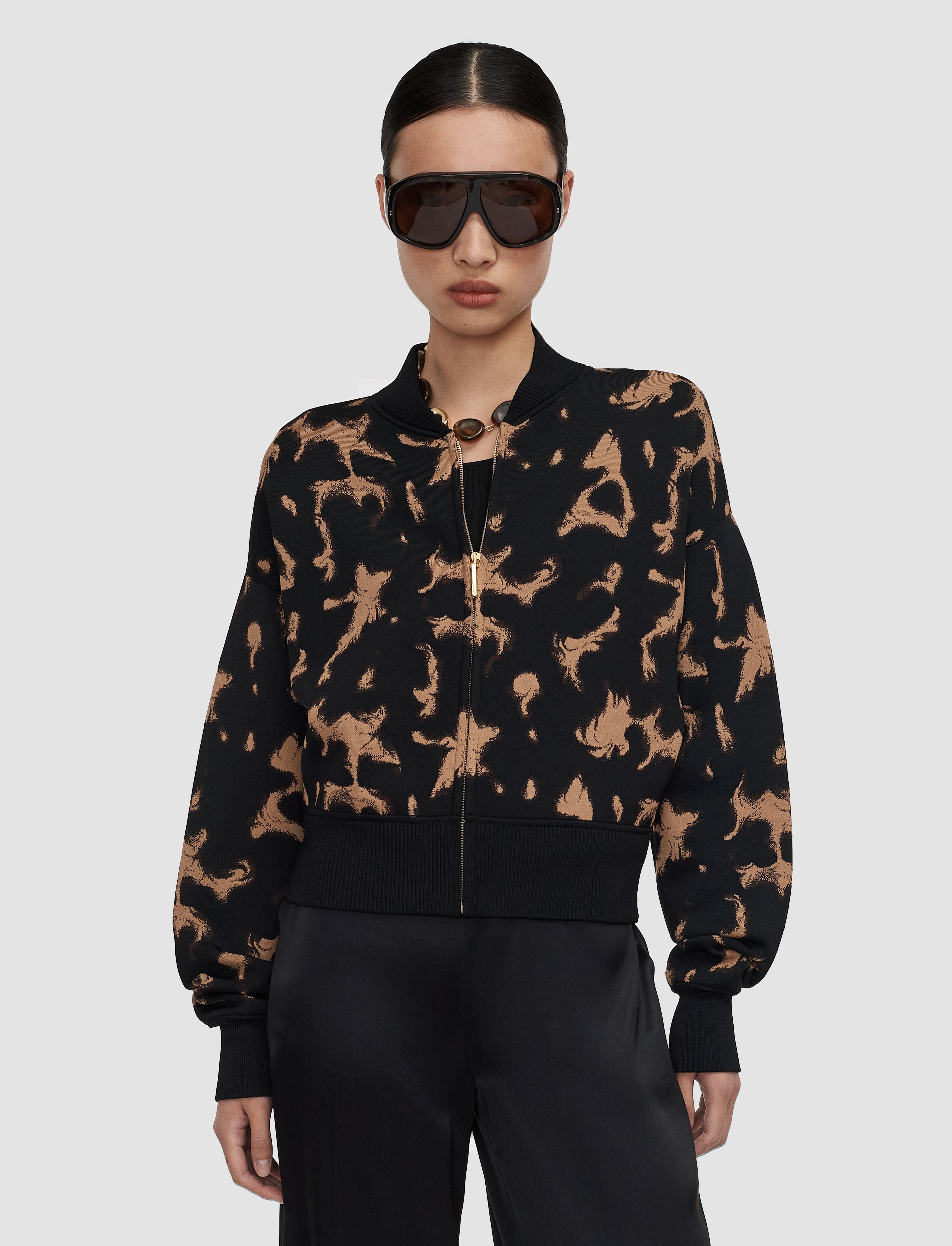 brown-ambra-tortoiseshell-knit-jacket-JOSEPH
