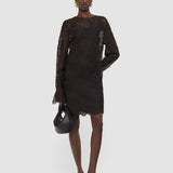 Brown Amira Corded Lace Crochet Dress - Joseph