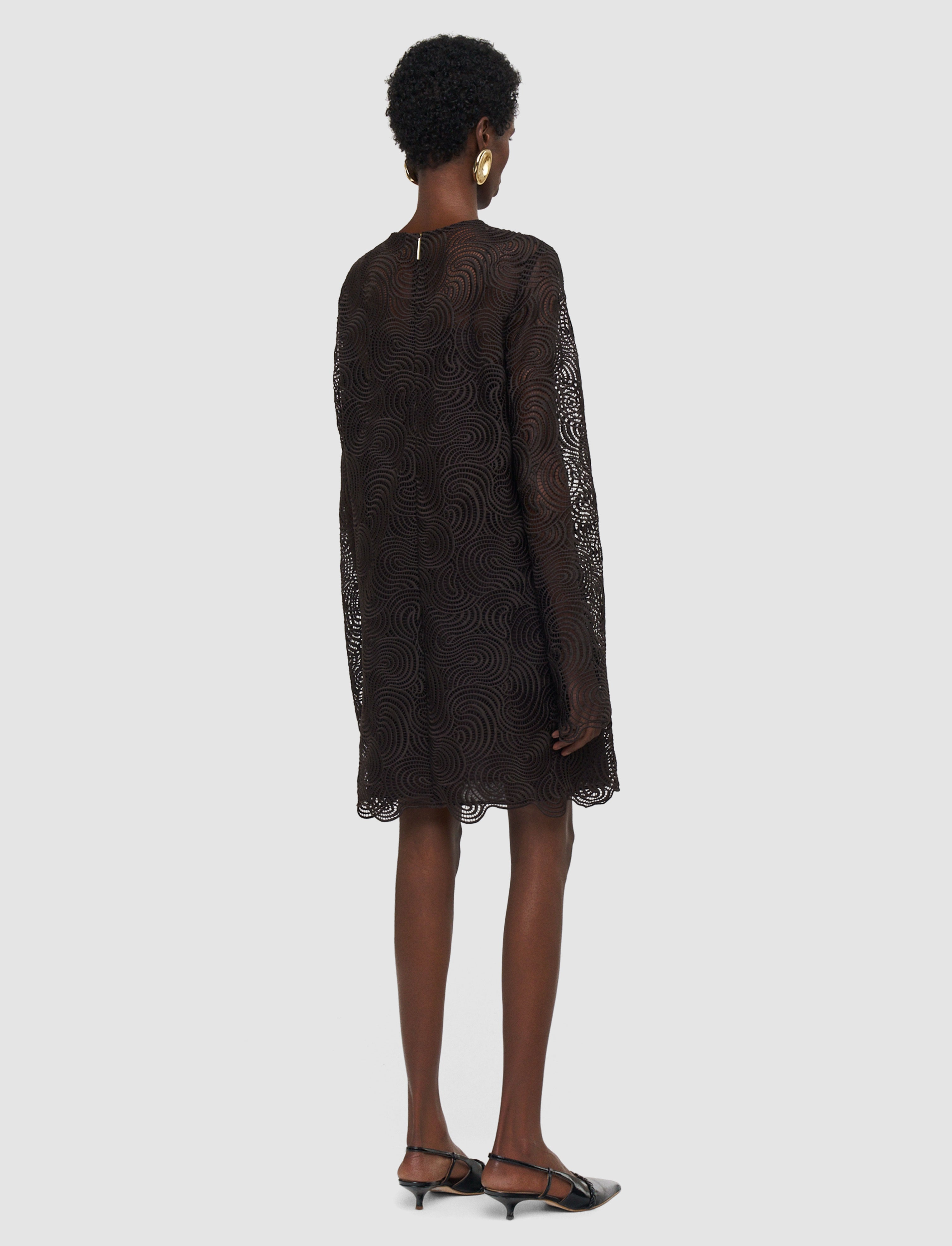 brown-amira-corded-lace-dress-JOSEPH