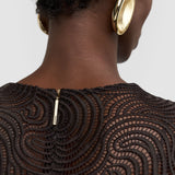 Brown Amira Corded Lace Crochet Dress - Joseph