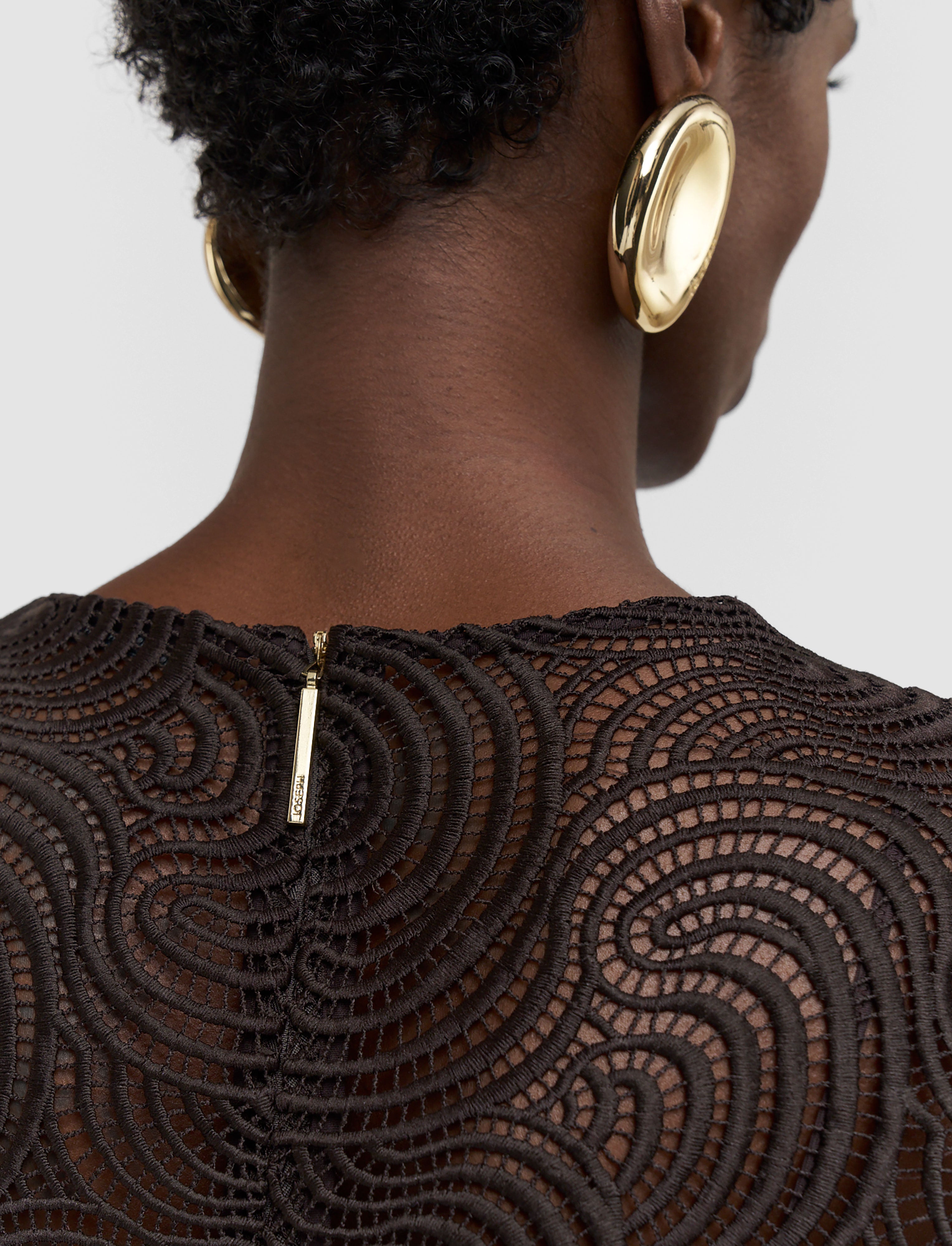 brown-amira-corded-lace-dress-JOSEPH