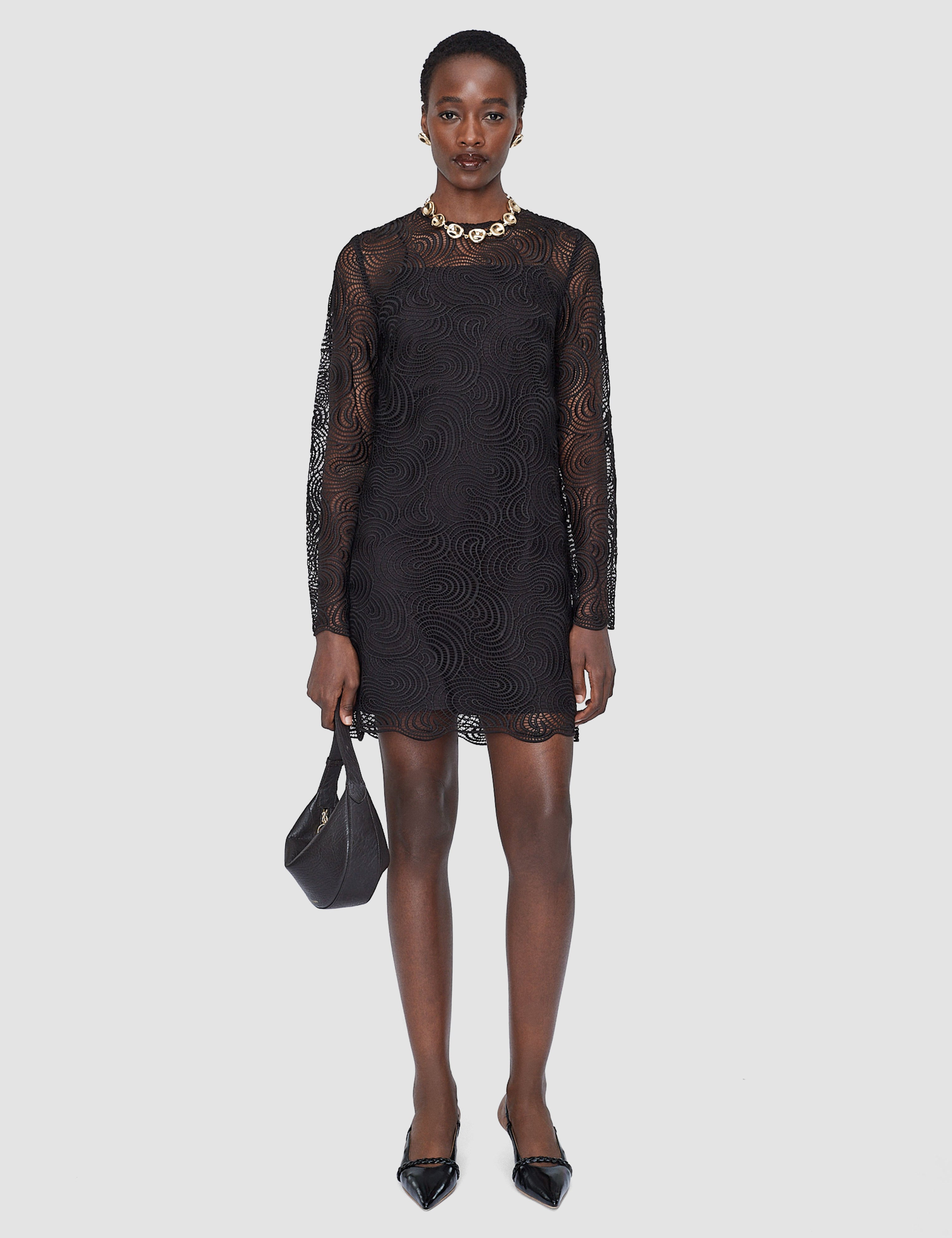 Brown Amira Corded Lace Dress - Joseph
