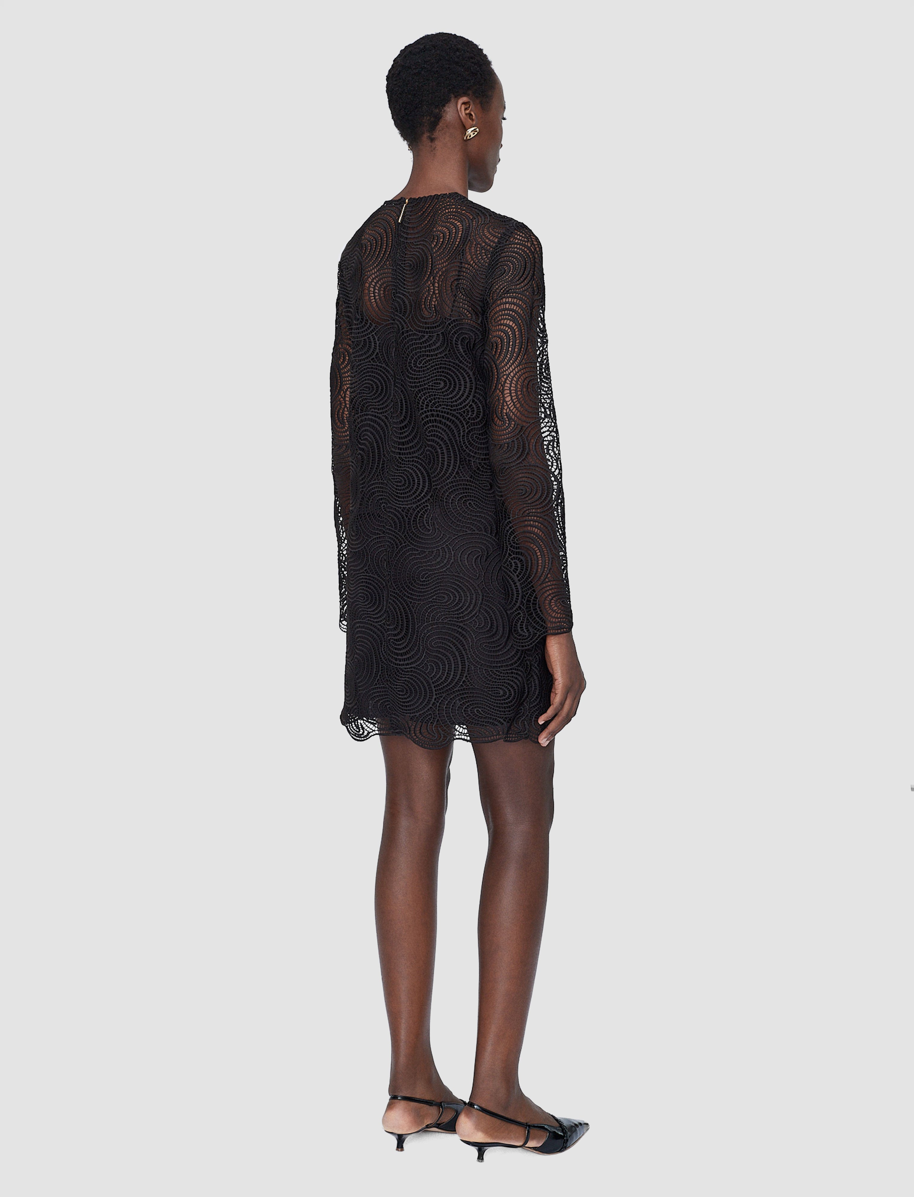 Amira Corded Lace Dress in Brown | JOSEPH US Amira Corded Lace Dress in Brown | JOSEPH US