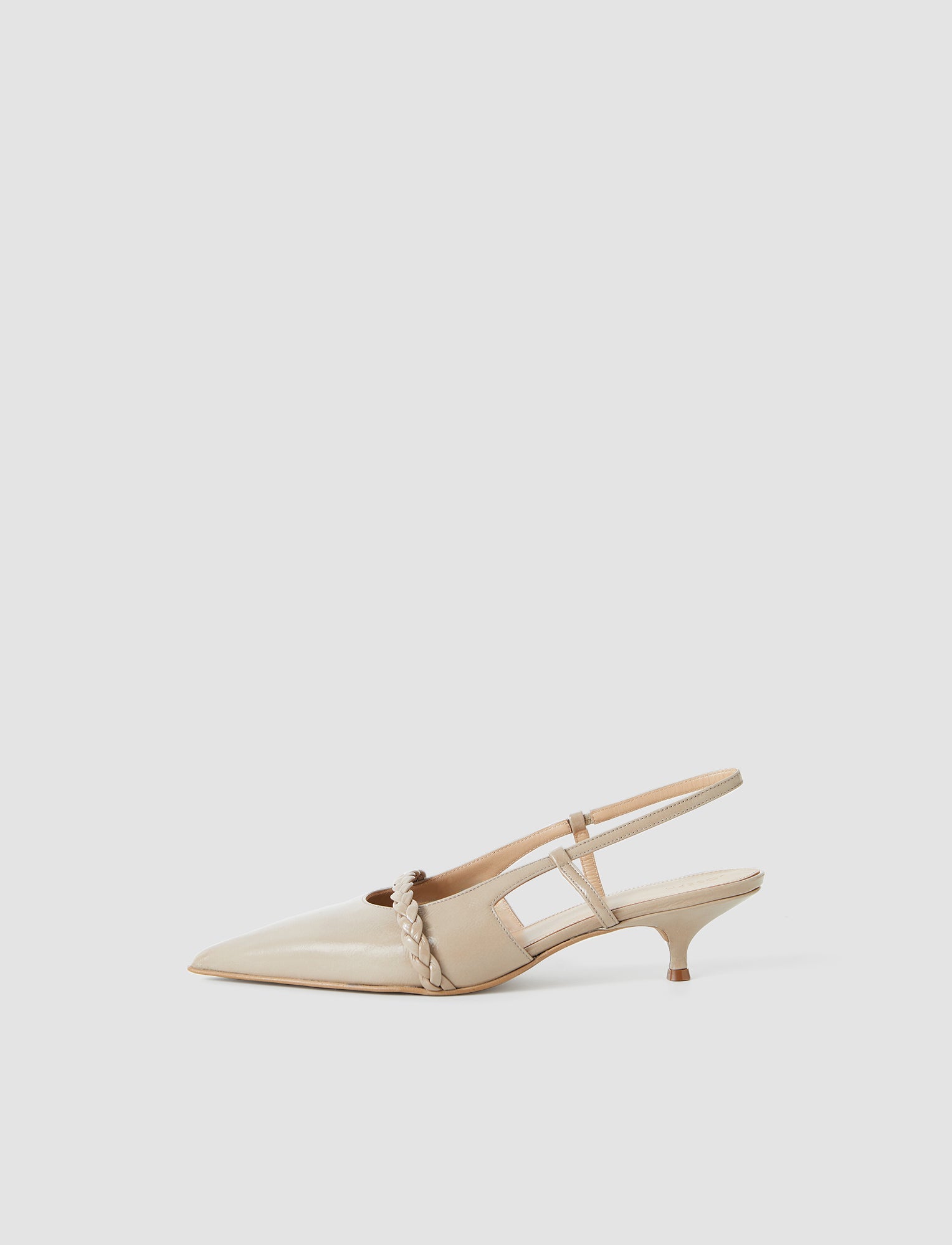 Anisa Patent Leather Slingback Shoes in Beige | JOSEPH US
