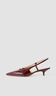 Red Anisa Patent Leather Sling Back Shoes - Joseph