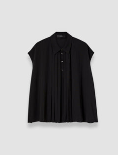 Black Antin Airy Plissé Blouse - Joseph