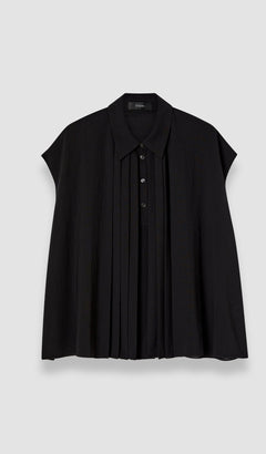 Black Antin Airy Plissé Blouse - Joseph
