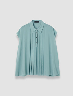 Blue Antin Airy Plissé Blouse - Joseph
