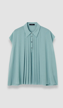 Blue Antin Airy Plissé Blouse - Joseph