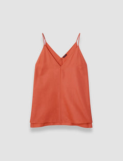 Orange Aragon Soft Cotton Silk Top - Joseph