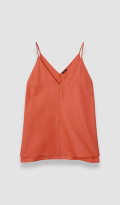 Orange Aragon Soft Cotton Silk Top - Joseph