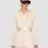 Beige Archer Silk Satin Jacket - Joseph