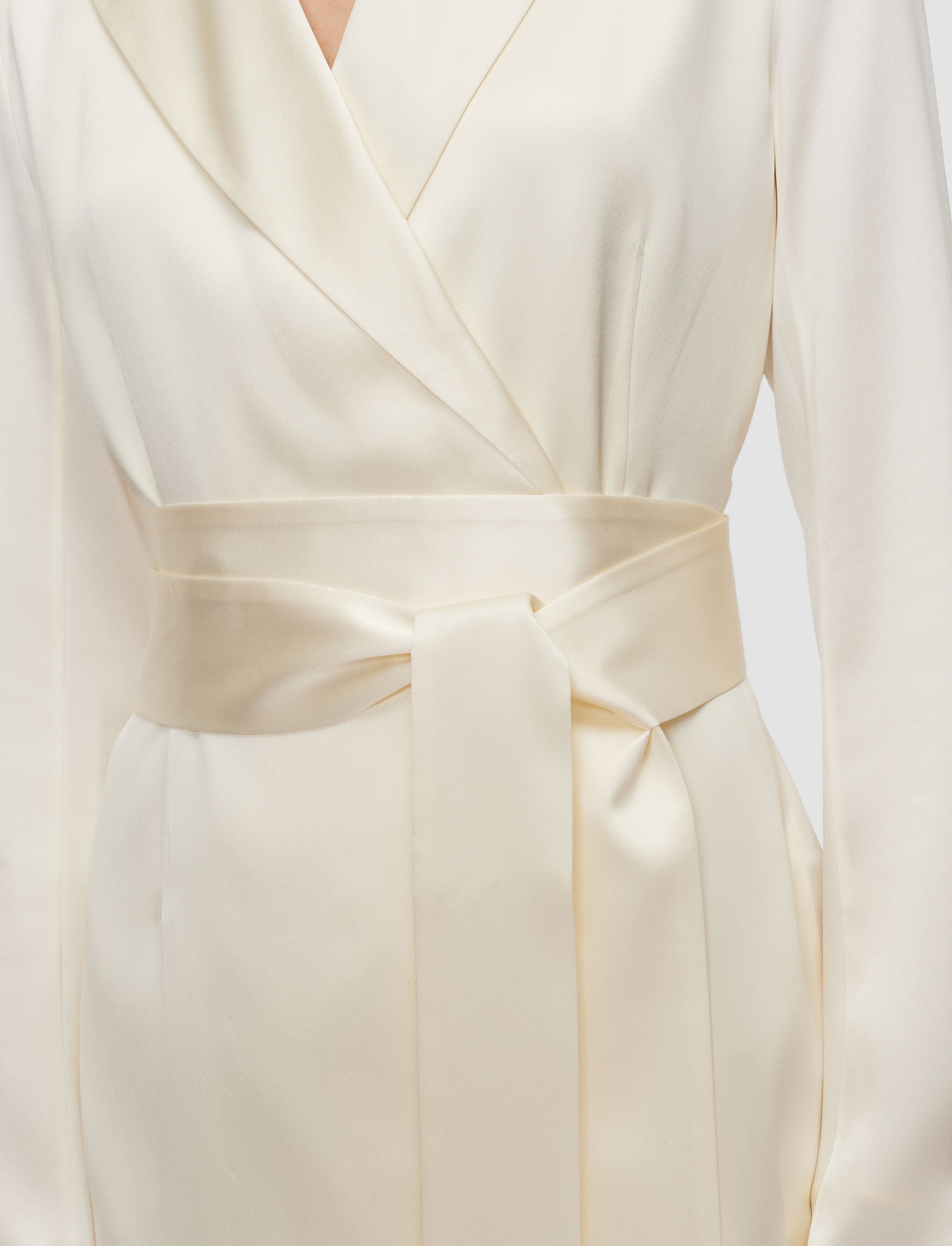 Archer Silk Satin Jacket in White | JOSEPH AT