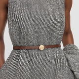 Black Arden Reversible Slim Leather Belt - Joseph