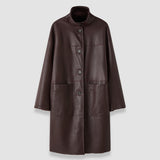 Purple Ari Natural Shearling Reversible Coat - Joseph