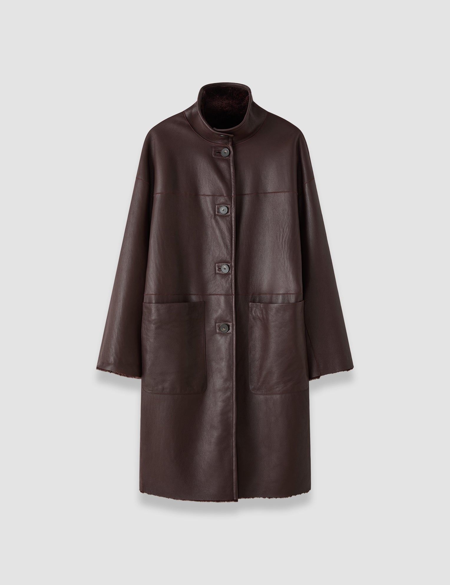 Purple Ari Natural Shearling Reversible Coat - Joseph