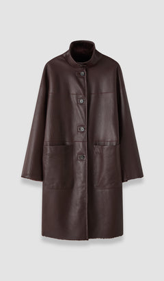 Purple Ari Natural Shearling Reversible Coat - Joseph