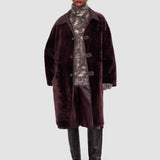 Purple Ari Reversible Natural Shearling Coat - Joseph