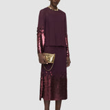 Purple Ariane Chiffon Sequins Blouse - Joseph