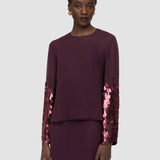 Purple Ariane Chiffon Sequins Blouse - Joseph