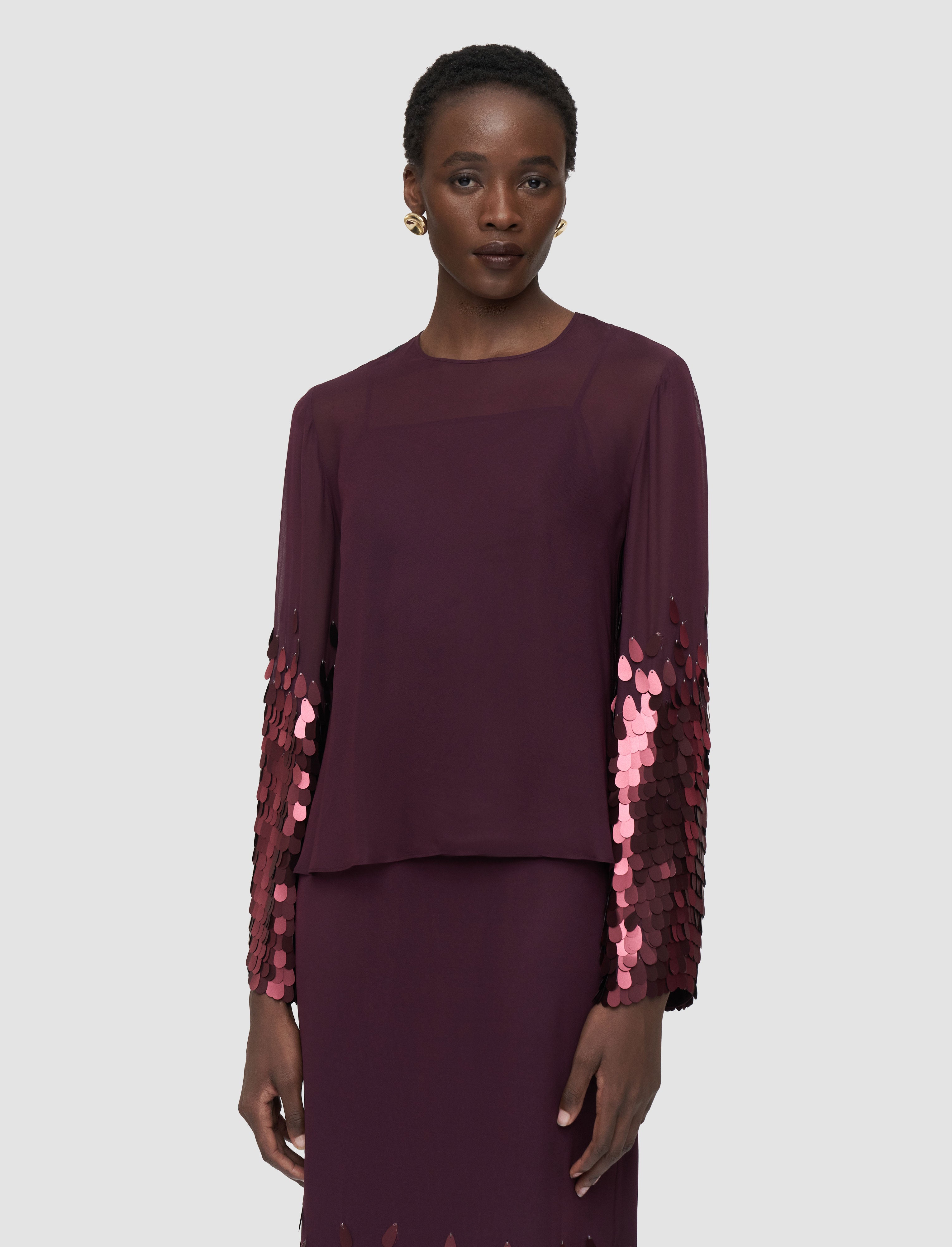 violet-chemisier-ariane-en-mousseline-a-sequins-JOSEPH